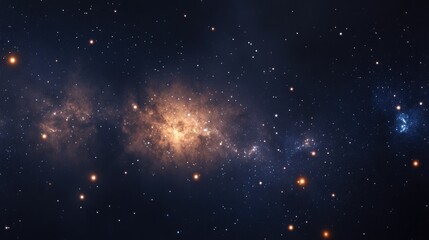 Stunning View of a Star-Studded Galaxy with Bright Nebulae and Distant Stars in the Vast Universe