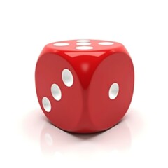 3D Red Dice isolated on a white background