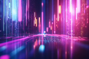 Fototapeta premium Futuristic Abstract 3D Waves – AI Digital Art.