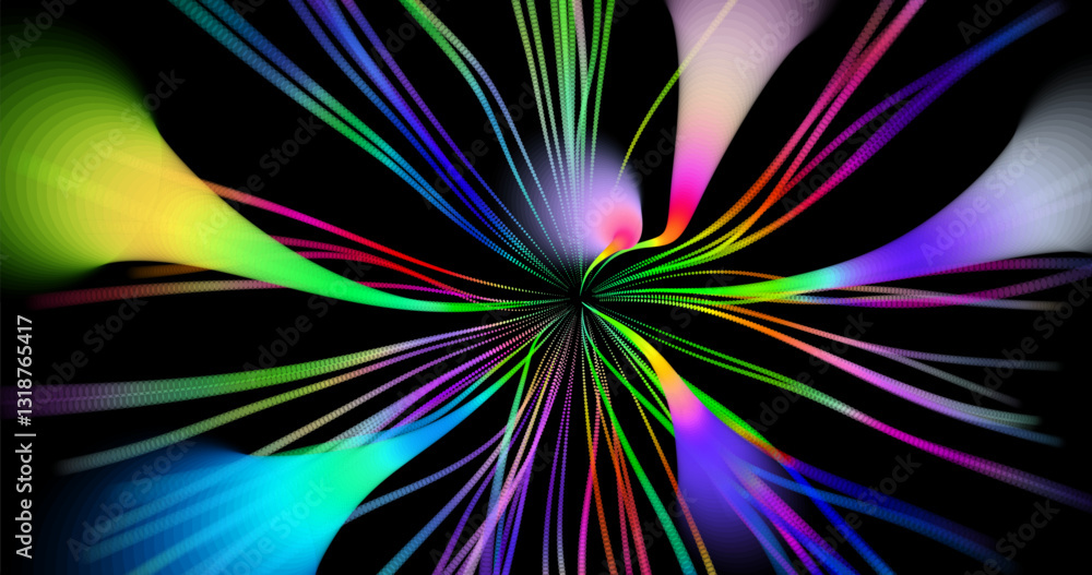 Poster wave pattern vector. 3d glowing abstract digital particles background. technology concept. abstract 