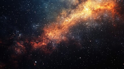 Naklejka premium Breathtaking View of the Milky Way Galaxy with Bright Stars and Nebulae Illuminating the Cosmic Landscape in a Stunning Night Sky