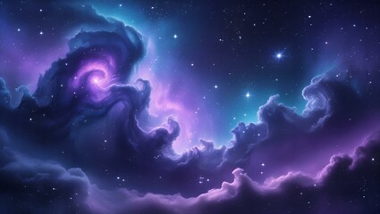 Obraz premium A glowing nebula bursts with bright light in the dark, abstract space of the cosmos
