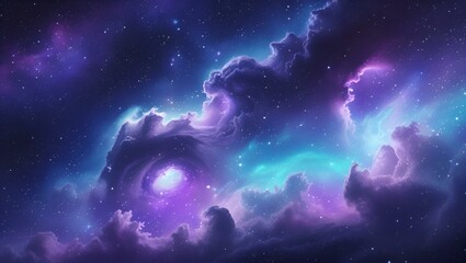 Obraz premium A glowing nebula bursts with bright light in the dark, abstract space of the cosmos