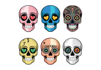 Diverse Skull Graphics: Horror, Gaming Character Design Vectors 
