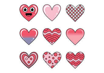 Diverse Heart Vector Set: Patterns, Colors Designs Download this set of diverse heart vectors with unique patterns, colors, and designs! Perfect for Valentine's Day graphics, greeting cards, and love-