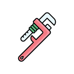 Pipe Wrench Vector icon
