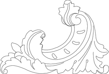 sketch vector illustration silhouette design decorative ornament floral decoration classic vintage