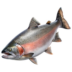 Naklejka premium Wild Alaska Salmon Isolated on White Background 
