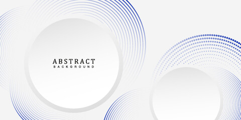 Abstract white background art vector illustration with blue circle lines. Digital future technology concept.