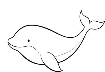 Black Whale Silhouette – Minimalist Marine Mammal Illustration