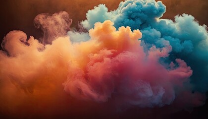 Abstract colorful smoke on black background. 6