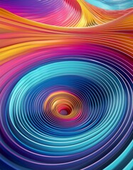 Obraz premium Abstract horizontal background with colorful waves and concentric circles