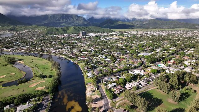Early morning in Kailua Town flyby