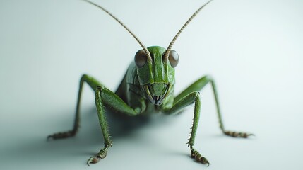 Vibrant Close-Up of Green Grasshopper