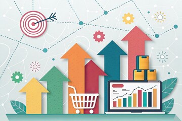 Fototapeta premium Business Growth and E-Commerce Success Concept