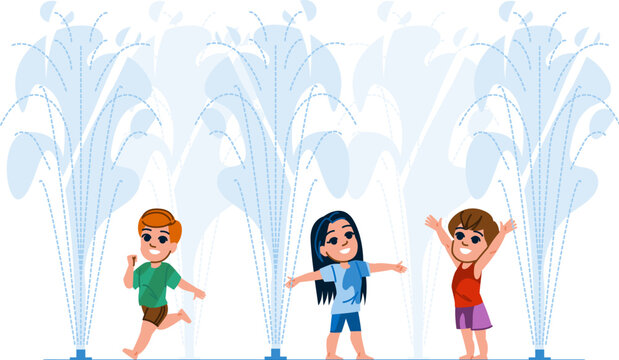 park splash pad kid vector