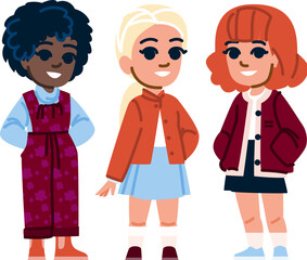 dress kid girl spring fashion vector