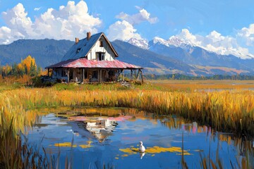 Discover the beauty of landscapes with our interactive online lesson, featuring a live QA session Explore the serene vistas of mountains, meadows, and charming cottages through innovative digital