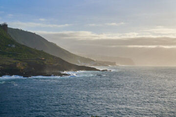 Misty coastal cliffs at sunset........ © Xalanx