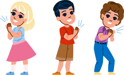 children clap hand kid vector