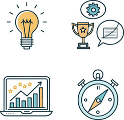 Coaching and Mentorship Icons – Editable Stroke Vector