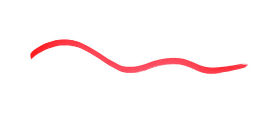 Draw a red pencil line separated on a transparent background.