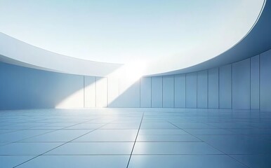 Obraz premium Serene Modern Interior Space Illuminated by Soft Natural Light with Minimalist Design 