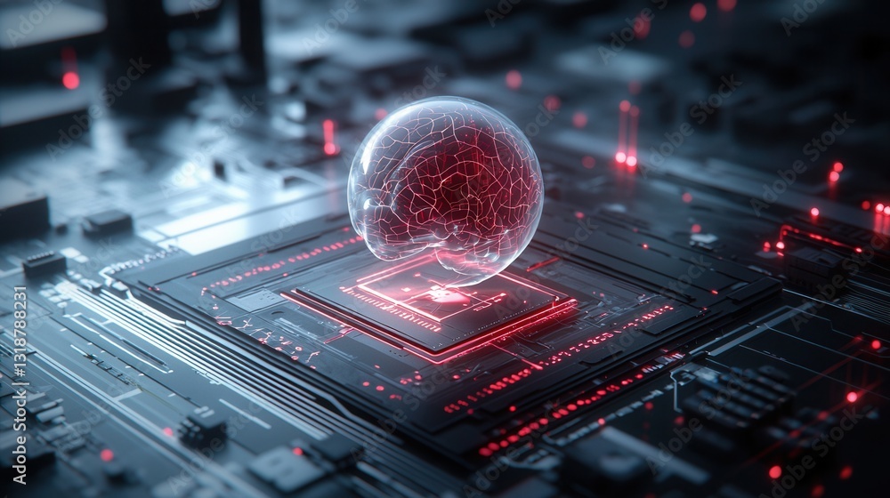 Aufkleber futuristic ai inspired digital concept artwork depicting the evolution and innovative potential of a