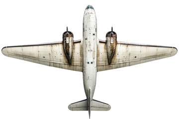 old Airplane isolated on white