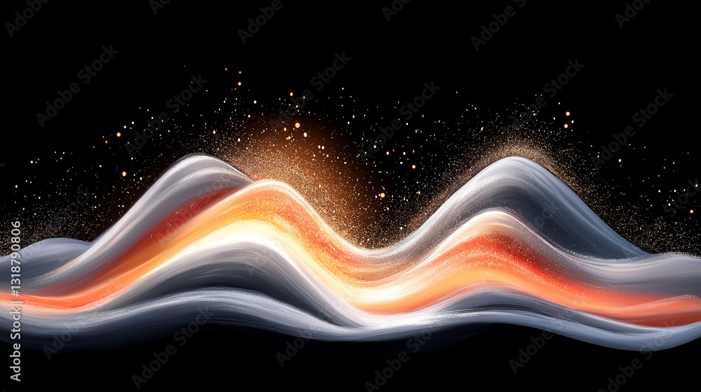 Poster abstract flowing energy: a dynamic visual representing a flowing stream of energy, characterized by 