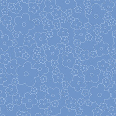 Cute botanical vector seamless pattern. Cartoon tiny flowers, ditsy background. Abstract simple floral illustration. Fun and joyful allover print for fabric, kids clothes, paper, package