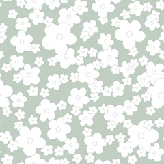 Cute botanical vector seamless pattern. Cartoon tiny flowers, ditsy background. Abstract simple floral illustration. Fun and joyful allover print for fabric, kids clothes, paper, package