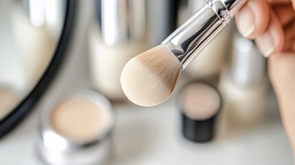 Makeup brush close-up