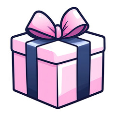 Gift Box with Ribbon – perfect for birthdays, weddings, anniversaries, Christmas, and other celebrations- cutout, transparent