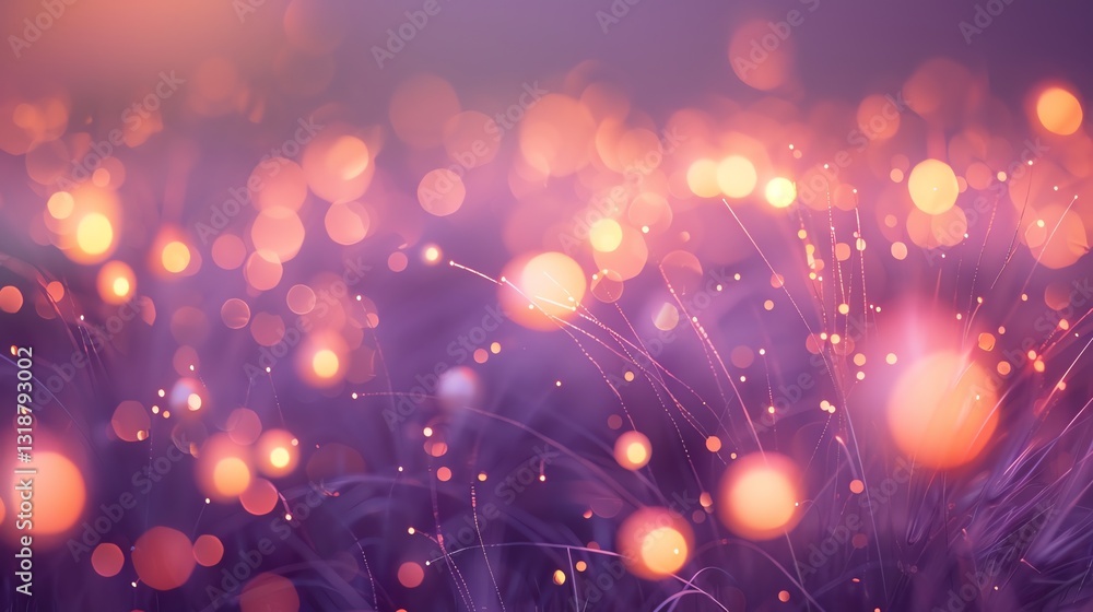 Canvas Prints abstract background of glowing light and bokeh, with a purple background.