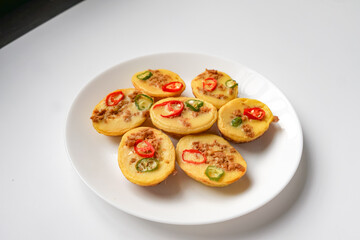 Traditional Malay cake known as Kuih Cara Berlauk.