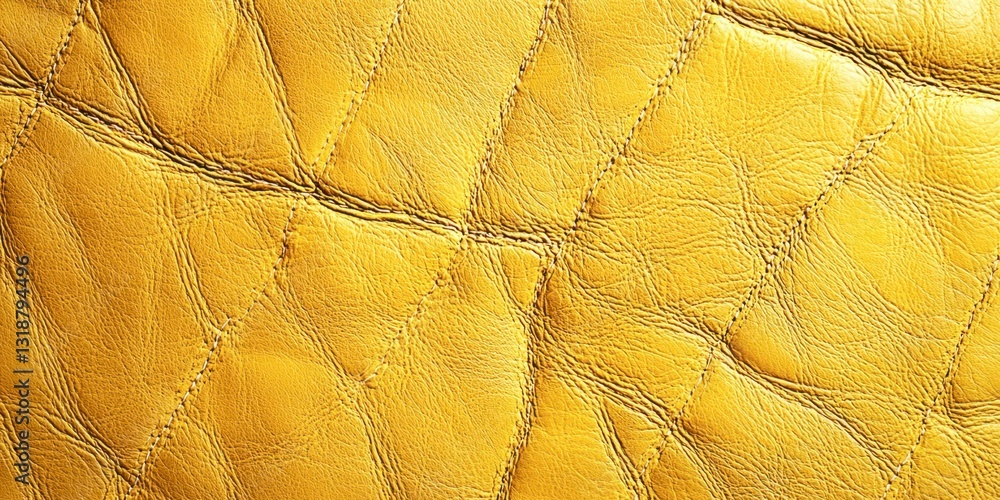 Poster a yellow leather surface with a pattern of lines and dots
