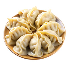 Jiaozi Dumplings Isolated on White Background
