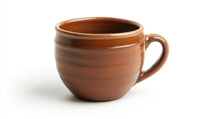 Rustic, round ceramic mug