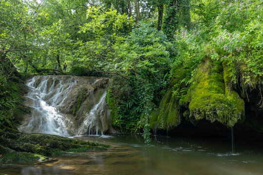 Waterfall Cascade d'Autoire near Autoire in French highlands, departement Lot, Midi-Pyrenees, France