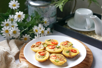 Traditional Malay cake known as Kuih Cara Berlauk.