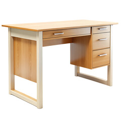 Modern Desk Isolated on White Background
