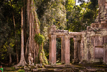Angkor ancient temple ruins in Cambodia