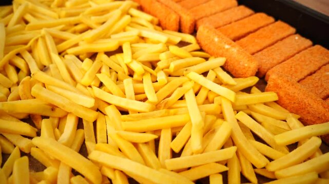 French fries and fish sticks