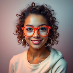 women with glasses, orange glasses, digital art, illustration, portrait, female, fashion, style, modern, contemporary, graphic, design, artwork, creative, artistic, visual, image, trendy, fashionable,