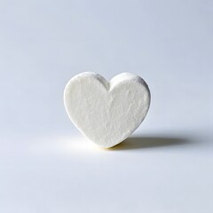 Fototapeta premium Heart shape marshmallow isolated on white background