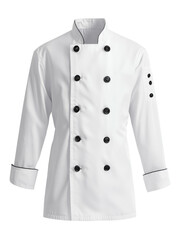 A white chef coat on transparent background