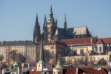 Obraz premium Cityscape view of Prague, capital city of Czech Republic