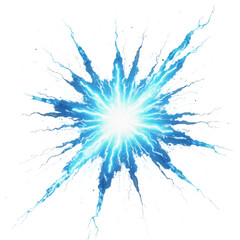 Obraz premium abstract blue rays explosion isolated on transparent background cutout