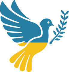 Obraz premium Peace Dove with Ukrainian Flag Colors – Symbol of Hope and Freedom